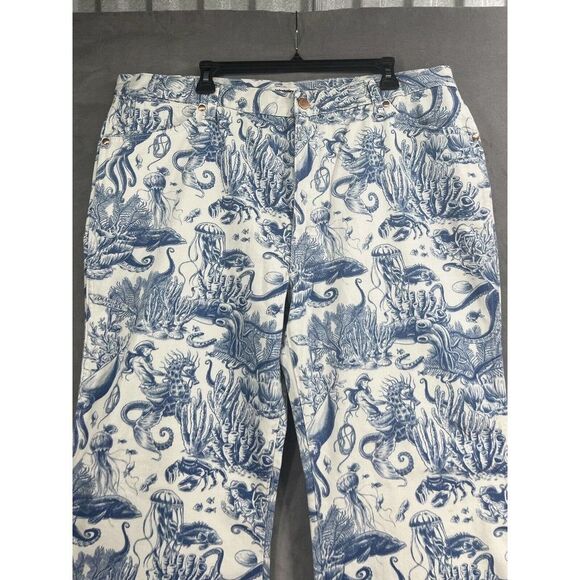 Free People Wrangler Wanderer FLARE JEAN IN SAILING SEVEN SEAS IN Nautical - Picture 5 of 12